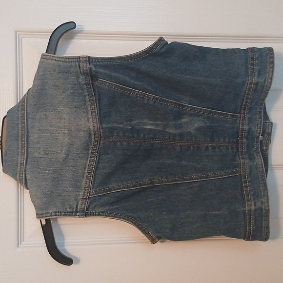 YMI Blue Denim Vest with Distressed Detail - Picture 3 of 5